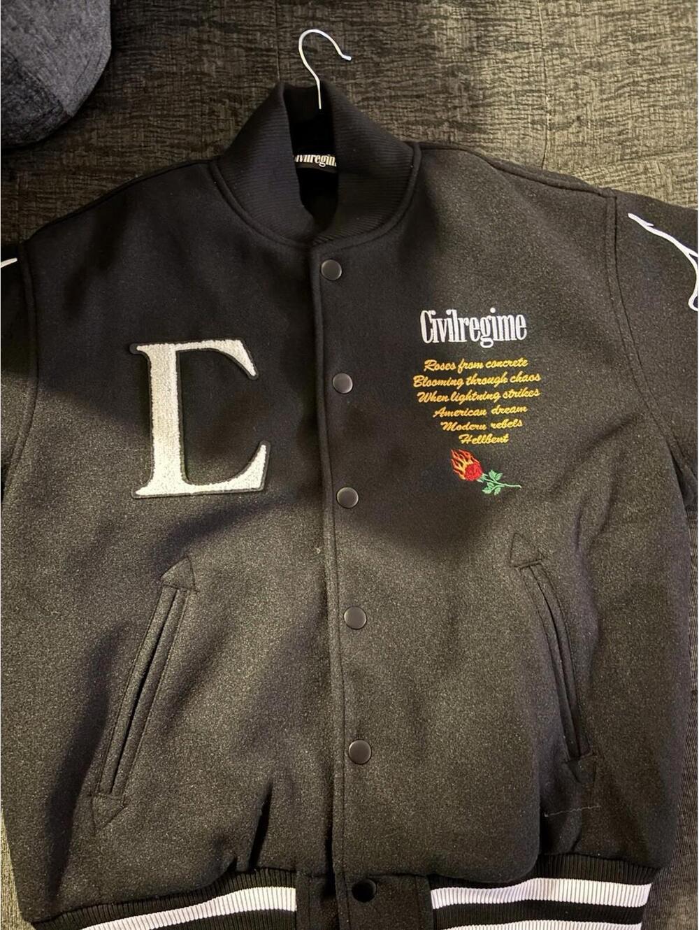 Civil Regime Small Black Varsity Jacket Small NWT Brand New